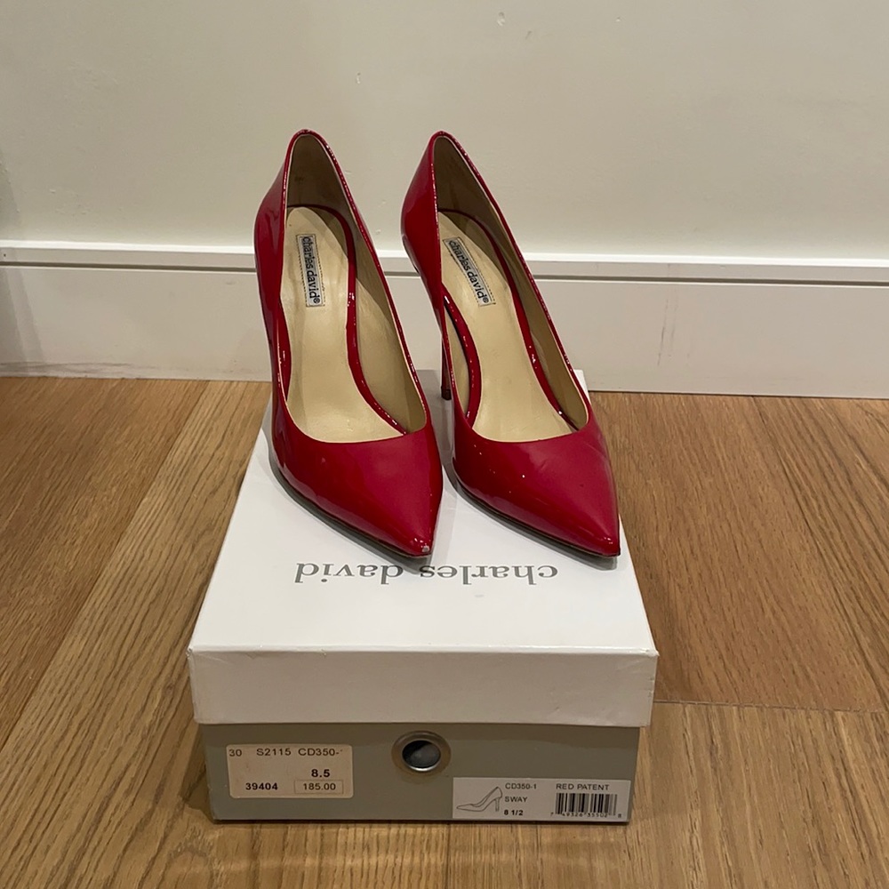 Charles David, red patent leather, size 8.5